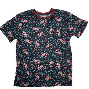 Fresh prints of Belleair flamingo chritmas 80s 90s style tee shirt size large.